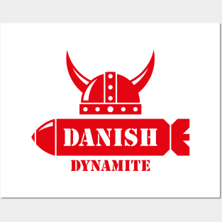 Danish Dynamite (Denmark / Football / Viking / Missile / Red) Posters and Art